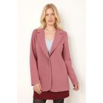Armonika Kadın Pembe Tek Düğmeli Kadife Ceket ARM-24K001043 - S