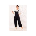 Armonika Kadın Siyah Bahçivan Tulum Pamuk - Polyester Askılı Günlük Stil Düz Desen