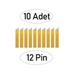 ARMONİKONYA 10 Adet 12 Pin Sarı Pcd Microblading P.c.d Gold Kalıcı Makyaj Iğnesi Microblading Iğne 0,25 Mm