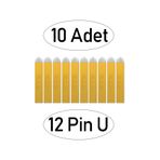 ARMONİKONYA 10 Adet 12 Pin U Sarı Pcd Microblading P.c.d Gold Kalıcı Makyaj Iğnesi Microblading Iğne 0,25 Mm