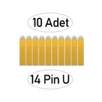 ARMONİKONYA 10 Adet 14 Pin U Sarı Pcd Microblading P.c.d Gold Kalıcı Makyaj Iğnesi Microblading Iğne 0,25 Mm