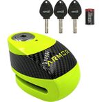Armor 610+MVA Motosiklet Disk Kilidi Sarı 10MM Alarmlı ( 120DB ) - Standart - Fosforlu Yeşil
