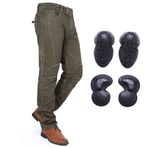 Armor QTrees Motosiklet Motosiklet Sürme Kot Biker Koruyucu Pantolon Diz Kalça Koruyucu ile, ordu yeşili, M=30