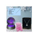 ARMOR4 NANO CERAMİC COATİNG Renk Değiştiren Led Işıklı Cam Satürn Kız Küre Çelik Kar Tanesi Kolye Ve Pembe Ayıcık Mum