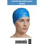 Armoris Bone Uzun Saç Kaymaz Su Geçirmez Sızdırmaz Yüzücü Havuz Deniz Bonesi Elastik Bez Şapka Konforlu