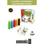 Armoris Yeni Eğlenceli Özel Gün Renkli Büyük Karton Bira Kupası 30 Bardaklı 48 Kartlı Zilli Oyun Bardağı - Çok Renkli