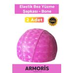 Armoris Yeni Nesil 1.Sınıf Kalite Su Geçirmez Yüzücü Havuz Deniz Bonesi Elastik Bez Yüzme Şapkası 2'li Set