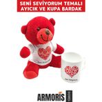 Armoris Yeni Nesil Özel Yapım Konsept Hediyelik Sevgili Eş Manita Seni Seviyorum Ayıcık Ve Kupa Bardak Seti