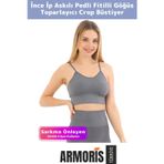 Armoris Yeni Nesil Sarkma Önleyen Göğüs Toparlayıcı Spor Günlük İnce İp Askılı Pedli Fitilli Crop Büstiyer