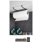 Armoris Yeni Özel Yapım Metal İz Bırakmayan Kolay Kullanım 28X13 Cm Siyah Dolap İçi Kağıt Havluluk Askı