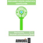 Armoris Yeni Taşınabilir Cep Boyu USB Şarjlı 3 Kademeli Sessiz Mini Fan Pervaneli Soğutucu Küçük Vantilatör - Yeşil