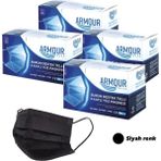 Armour Mask - Siyah Tek Kullanımlık Yetişkin Cerrahi Yüz Maskesi 4 Paket