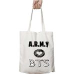 Army Kalp Bts Iki Taraf Kalıcı Yıkanabilir Okul Plaj Omuz Bez Çanta