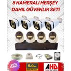 Arna 4 Iç 4 Dış 8 Kameralı Gece Renkli Sesli 5 Mp 500 GB HDD Dahil Ahd Güvenlik Kamera Seti - ST58500SW
