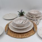 Arna Porselen Point Karamel 18 Parça 6 Kişilik Yemek Takımı