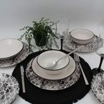 Arna Porselen Snake 8 Parça Siyah Yemek Takımı
