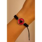 Arnavutluk Bayrağı Sembollü Siyah Örme İp Bileklik | Unisex, Anlamlı Ve Ayarlanabilir Model