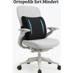 Arnee Ortopedik Ofis Sandalye Oto Araç Koltuk Bel Destek Yastığı Sırt Minderi - 33 x 35 cm - Siyah