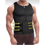 Arnee Sauna Yelek - Kadın Erkek Sauna Etkili Termal Korse - Standart - Siyah