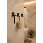 ARNESE HOME 3’lü Yapışkanlı Metal Jilet ve Lif Askısı – Delmeden Montaj Banyo Duvar Askılığı Mat Siyah