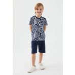 Arnetta 2506 Maze Lacivert Erkek Çocuk Bermuda Pijama Takımı