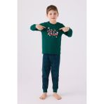 Arnetta 3131 Noel Let It Snow Erkek Çocuk Yeşil Uzun Kol Pijama Takım - 2 - 3 Yaş