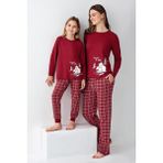 Arnetta Aile Pijama Kombin, Kadın Erkek ve Çocuk Pijamalar Ayrı Ayrı Fiyatlandırılır - Bordo - 14 - 15 Yaş
