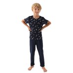 Arnetta Erkek Çocuk Pijama Takım Kısa Kollu Bisiklet Yaka Süprem Lacivert 3-4 Yaş