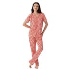 Arnetta Gömlek Pijama Takım, L, AR3613-S-V1, Kırmızı, kadın
