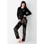 Arnetta Kadın Modal Pamuklu 4 Mevsimlik Desenli Uzun Kollu Pijama Takım