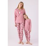 Arnetta Kadın Pembe Good Best Friend Forever Uzun Kol Pijama Takımı (Anne-Kız Kombin Yapılabilir)