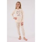 Arnetta Kız Çocuk Krem Pijama Takımı - 9 - 10 Yaş