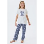 Arnetta Kız Çocuk Pijama Takım, 7-8 Yaş, AR3661-C-V1, Krem, kız-çocuk