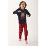 Arnetta Lacivert Erkek Çocuk Uzun Kol Pijama Takım - 2 - 3 Yaş