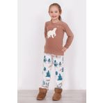 Arnetta Polar Bear Camel Uzun Kol Kız Çocuk Pijama Takım