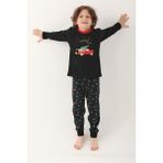 Arnetta Stars Siyah Erkek Çocuk Uzun Kol Pijama Takım - 3 - 4 Yaş