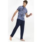 Arnetta Transitive Mavi Erkek Kısa Kol Pijama Takımı