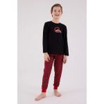 Arnetta Uzun Kol Ekoseli Erkek Çocuk Pijama Takım 3515 - Siyah - 7 - 8 Yaş