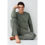 Arnetta Uzunkol Kuutulu Erkek Pijama Takım, %100 Pamuk, Büyük Beden Erkek Pijama Takım