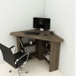 Arnetti Corner Köşe Çalışma Masası Bilgisayar Masası Yer Kaplamaz Ofis Masası, Ceviz - Corner