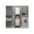 ARNETTİ Daminol 5 Raflı 2 Kapaklı Çok Amaçlı Banyo Dolabı, Atlantik Çam Beyaz - Daminol