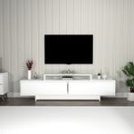 Arnetti Grasyas Modern Tasarım Tv Sehpası – Beyaz, 2 Kapaklı, 180 Cm Geniş Dekoratif Ünite