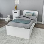 Arnetti Luses 90 x 190 cm Ölçülerinde Yatak Uyumlu Tek Kişilik Karyola Beyaz - Luses - 90 x 190 cm