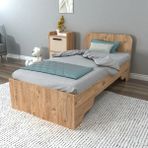 Arnetti Luses 90x190 Cm Ölçülerinde Yatak Uyumlu Tek Kişilik Karyola Atlantik Çam Bej - Luses - 90 x 190 cm