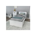 ARNETTİ Luses 90x190 Tek Kişilik Karyola Beyaz | Genç Odası Yatak Karyolası Modern Tasarım