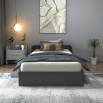 Arnetti Oya Karyola Tek Kişilik 90x190 Yatak Uyumlu Antrasit