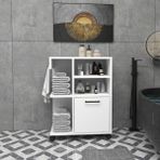 ARNETTİ Rebusa Dolaplı 4 Raflı Tekerlekli Çok Amaçlı Banyo Dolabı, Beyaz - Rebusa