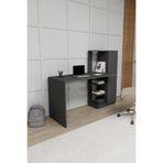 ARNETTİ Yağız Çalışma Masası Antrasit | Dolaplı Raflı Bilgisayar Masası ve Home Office Çalışma Masası