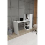 ARNETTİ Yağız Çalışma Masası Beyaz | Dolaplı Raflı Bilgisayar Masası ve Home Office Çalışma Masası