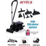Arnica 2400W Turbo Başlıklı Bora Anti Alerjik Yüksek Çekim Gücü Sulu Süpürge + Tiftik Makinesi Hediyeli - Mor - Siyah - Premium